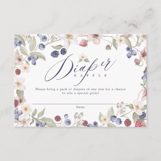 Berry Sweet Baby Shower Wilde Berries & Blume Begleitkarte (Vorderseite)