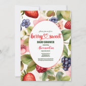 Berry Sweet Baby Shower Wilde Berries & Blume Einladung (Vorderseite)