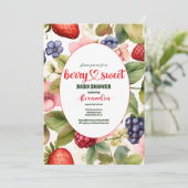 Berry Sweet Baby Shower Wilde Berries & Blume Einladung (Stehend Vorderseite)