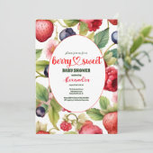 Berry Sweet Baby Shower Wilde Berries & Blume Einladung (Stehend Vorderseite)