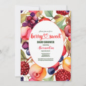 Berry Sweet Baby Shower Wilde Berries & Blume Einladung (Vorderseite)