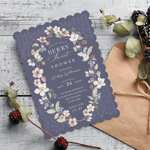 Berry Sweet Baby Shower Wilde Berries & Blume Einladung