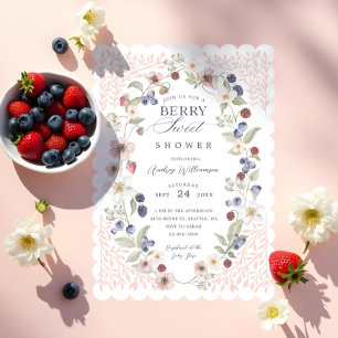 Berry Sweet Baby Shower Wilde Berries & Blume Einladung