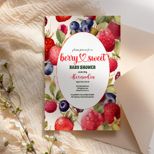 Berry Sweet Baby Shower Wilde Berries & Blume Einladung