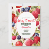 Berry Sweet Baby Shower Wilde Berries & Blume Einladung (Vorderseite)