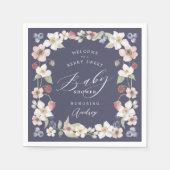 Berry Sweet Baby Shower Wilde Berries & Blume Serviette (Vorderseite)