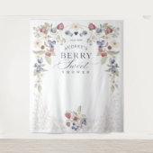 Berry Sweet Baby Shower Wilde Berries & Blume Wandteppich (Vorderseite)