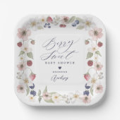 Berry Sweet Baby Shower Wilde Berries & Floral Pappteller (Vorderseite)