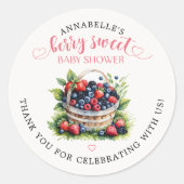 Berry Sweet Baby Shower Wilde Berries Runder Aufkleber (Vorderseite)