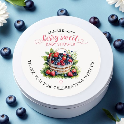 Berry Sweet Baby Shower Wilde Berries Runder Aufkleber