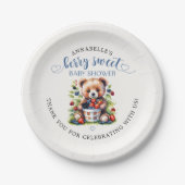 Berry Sweet Baby Shower Wilde Berries & Teddy Bear Pappteller (Vorderseite)