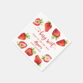 Berry Sweet Baby Strawberry Baby Dusche Serviette (Ecke)