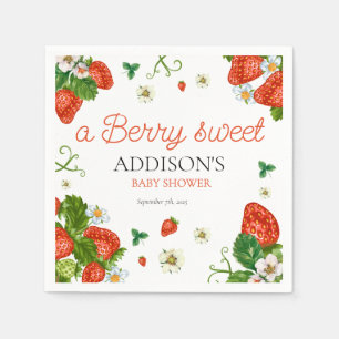 Berry Sweet Baby Strawberry Baby Dusche Serviette