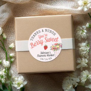 Berry Sweet Bauern Market Baby Girl Dusche Dank Runder Aufkleber