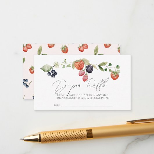 Berry Sweet Berries Baby Diaper Raffle Ticket Begleitkarte (Vorderseite/Rückseite Beispiel)