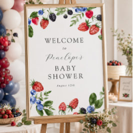 Berry Sweet Berries Babydusche Begrüßungszeichen Poster