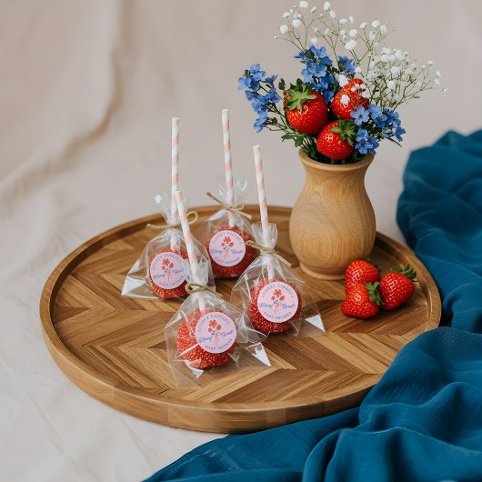 Berry Sweet Berries Floral Monogram Baby Shooting Runder Aufkleber