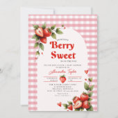 Berry Sweet Berries Garden Gingham Baby Shower Einladung (Vorderseite)