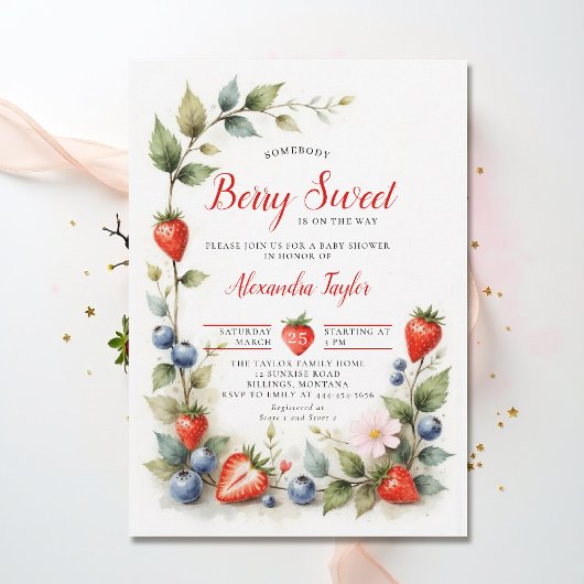Berry Sweet Berries Garden Neutral Baby Shower Einladung