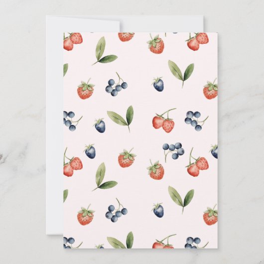 Berry Sweet Berries Girl Baby Dusche Einladung (Rückseite)