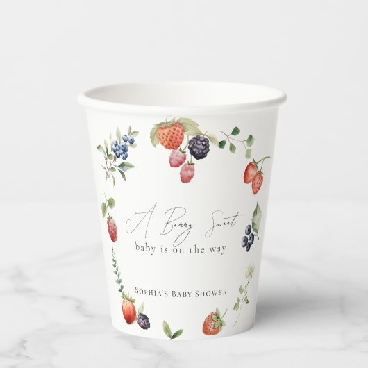 Berry Sweet Berries Girl Baby Dusche Pappbecher (Vorderseite)