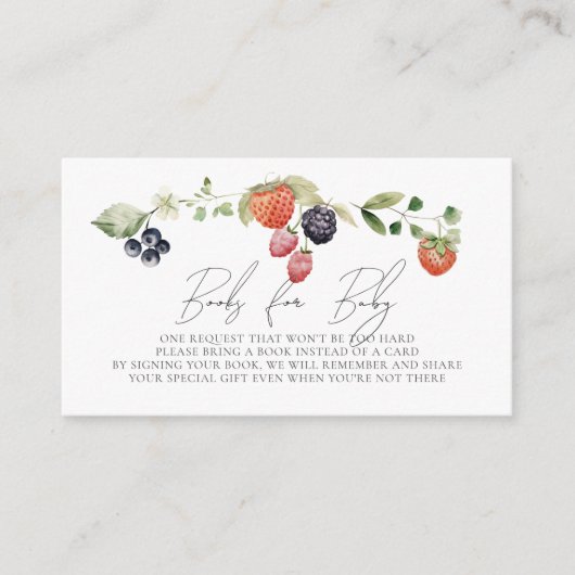 Berry Sweet Berries Girl Babydusche Buchanfrage Begleitkarte (Vorderseite)