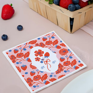Berry Sweet Berries Monogram Babydusche Serviette