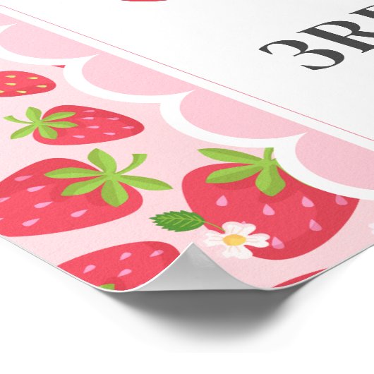 Berry Sweet Birthday 18x24 Strawberry Willkommen Poster (Ecke)