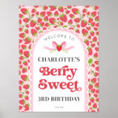 Berry Sweet Birthday 18x24 Strawberry Willkommen Poster (Vorne)