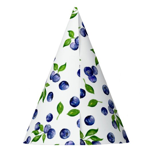 Berry Sweet Birthday Blueberries Wasserfarbe Niedl Partyhütchen (Rückseite)