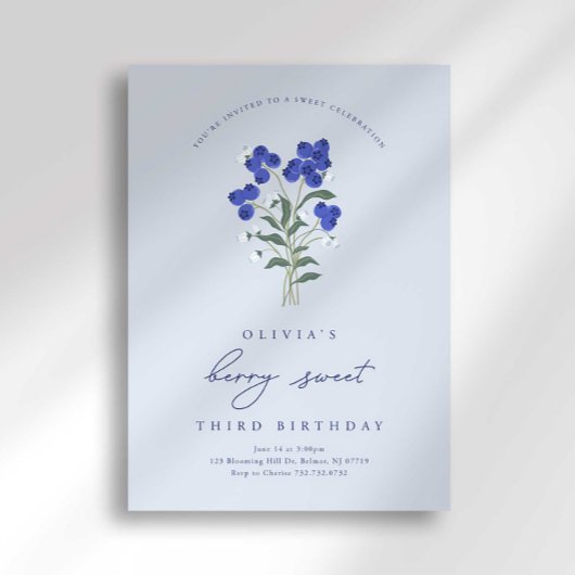 Berry Sweet Birthday Blueberry Einladung