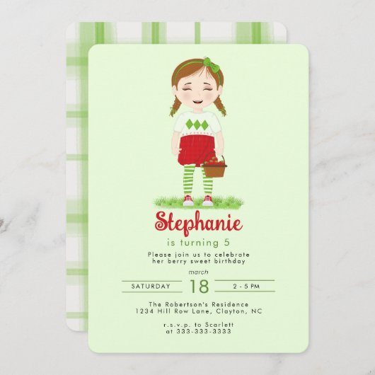 Berry Sweet Birthday Einladung (Vorne/Hinten)