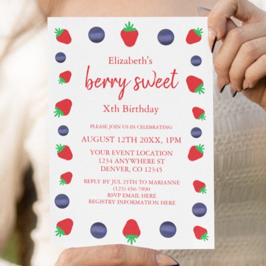 Berry Sweet Birthday Einladung
