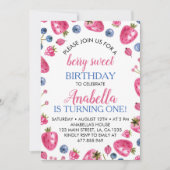 Berry Sweet Birthday Einladung Strawberry Thema (Vorderseite)