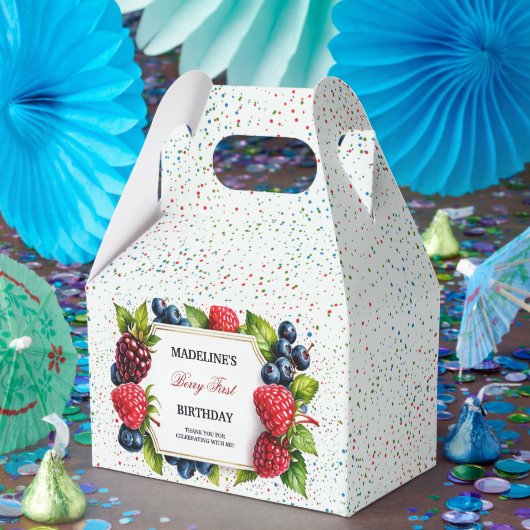 Berry Sweet Birthday Favor Box Strawberry Theme Geschenkschachtel (Party)
