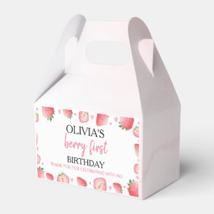 Berry Sweet Birthday Favor Box Strawberry Theme Geschenkschachtel