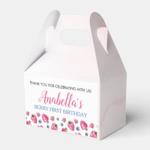 Berry Sweet Birthday Favor Box Strawberry Theme Geschenkschachtel