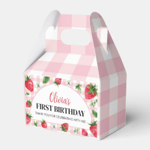 Berry Sweet Birthday Favor Box Strawberry Theme Geschenkschachtel