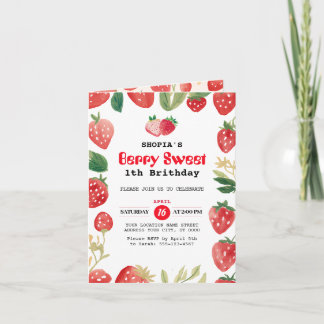 Berry Sweet Birthday Folded Einladung