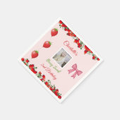 Berry Sweet Birthday Foto Serviette (Ecke)