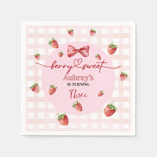 Berry Sweet Birthday Paper Napkin Serviette (Vorderseite)