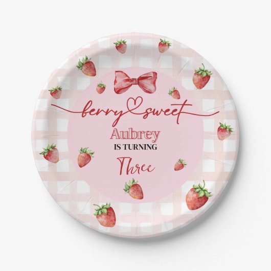 Berry Sweet Birthday Paper Plate Pappteller (Vorderseite)