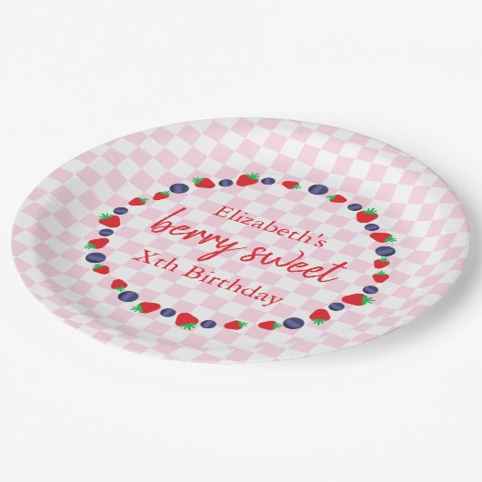 Berry Sweet Birthday Pappteller (Schrägansicht)