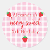 Berry Sweet Birthday Runder Aufkleber (Vorderseite)
