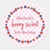 Berry Sweet Birthday Runder Aufkleber (Vorderseite)
