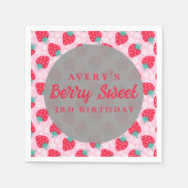 Berry Sweet Birthday Strawberry Daisy Serviette (Vorderseite)