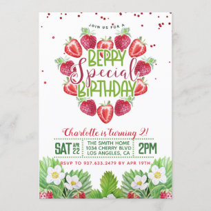 Berry Sweet Birthday Strawberry Einladung