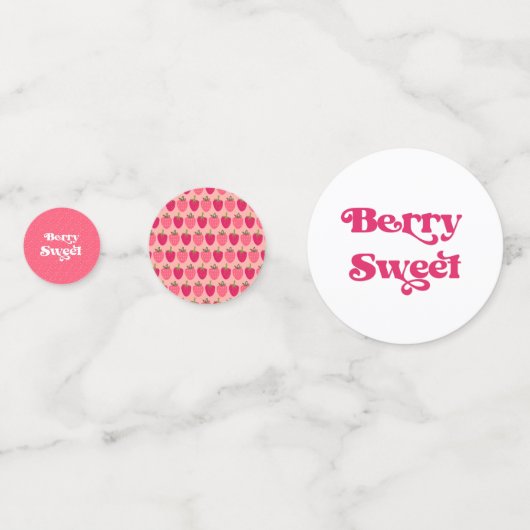 Berry Sweet Birthday Strawberry Pink Konfetti (Rückseiten)