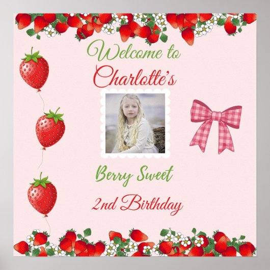 Berry Sweet Birthday Welcome Foto Poster (Vorne)