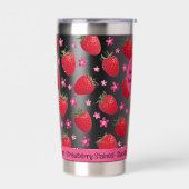 Berry Sweet Black Strawberry Floral Tumbler Thermobecher (Links)